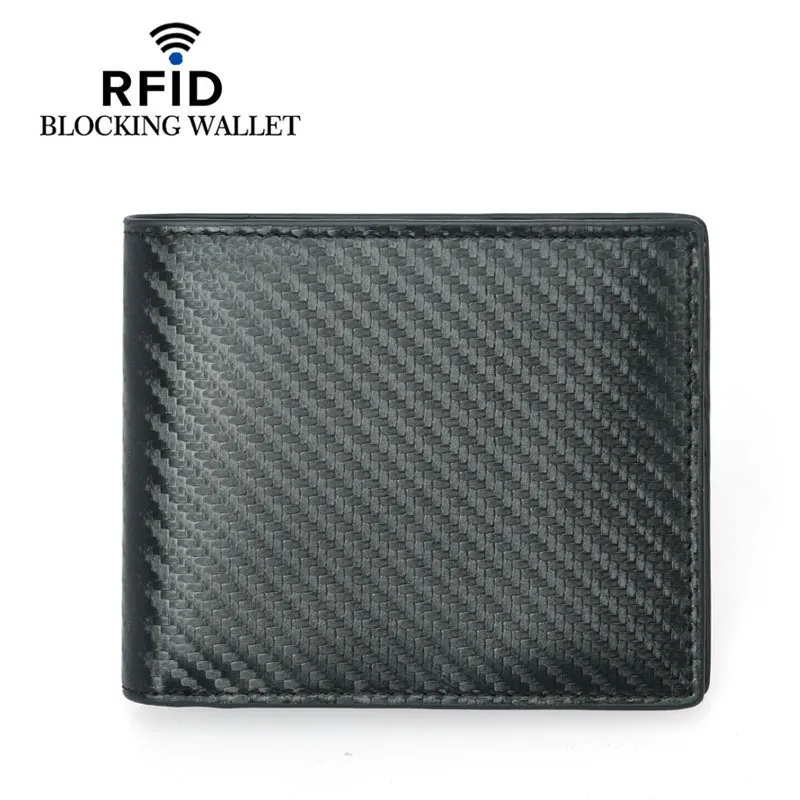 Men Wallet Small Slim Bifold Genuine Leather Multiple Card Holder RFID Wallets Short Classic Money Clip male Purse Designer