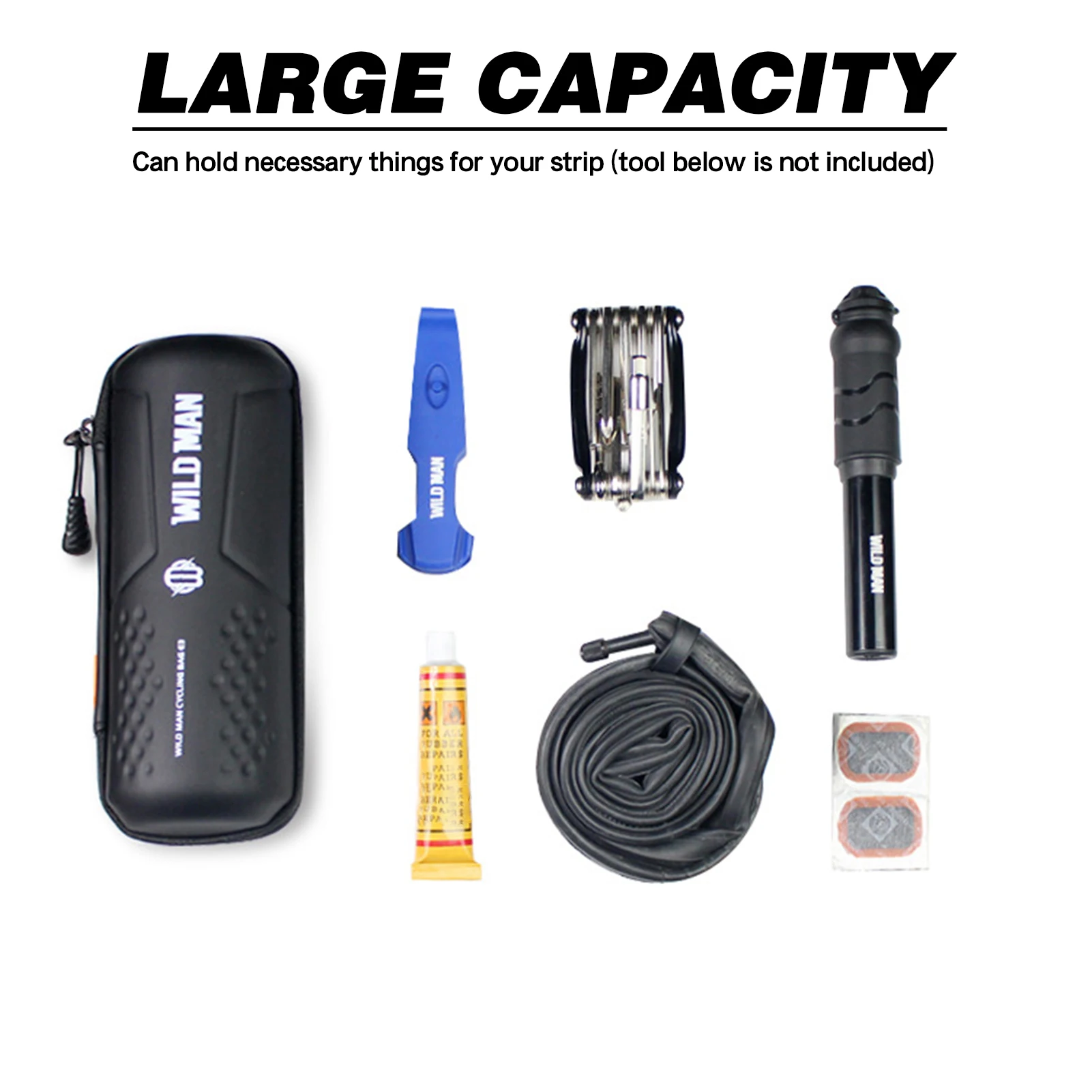 Bike Storage Bag Repair Tool Bag with Zipper Waterproof PU Front Frame Pouch Bicycle Tool Kit Bag for Water Bottle Holder 2024