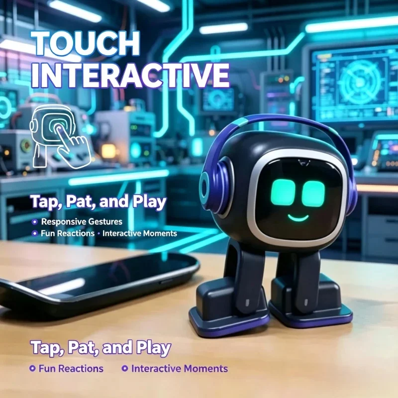 Hot Cool EMO AI Robot, Emotional Sensing Touch Interactive Electronic Companion Pet with Emotional Feedback Gifts for Adults and
