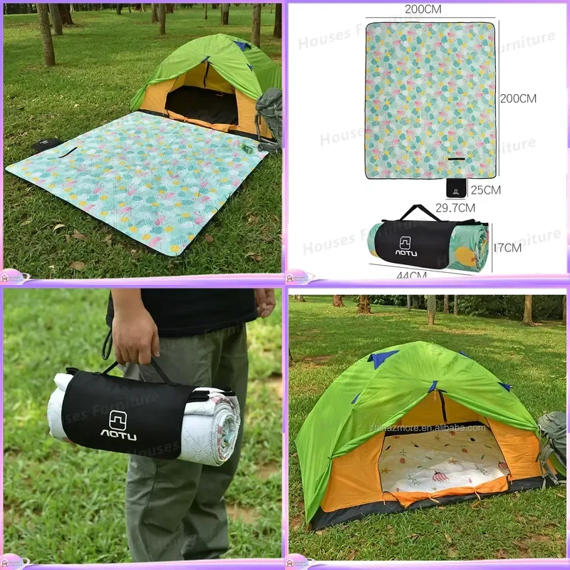 Ultrasonic Waterproof Picnic Mat Moisture Proof Beach Blanket Outdoor Camping Hiking Ground Sheet Sand Free Portable Floor