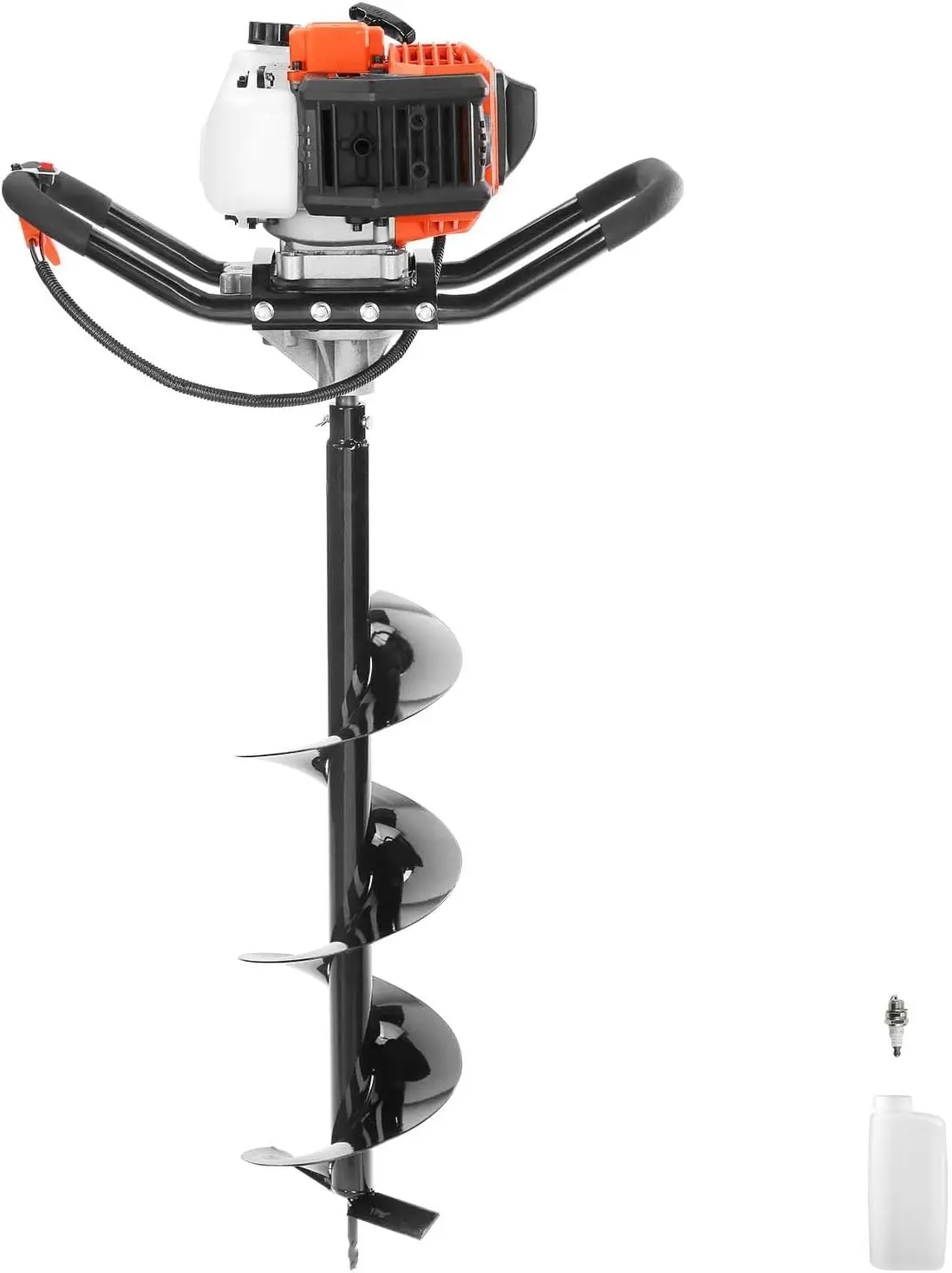 

Бензиновый земляной бур 43 куб. см с 8-дюймовым шнеком и 30-дюймовым стальным стержнем для использования на фермах и в садах