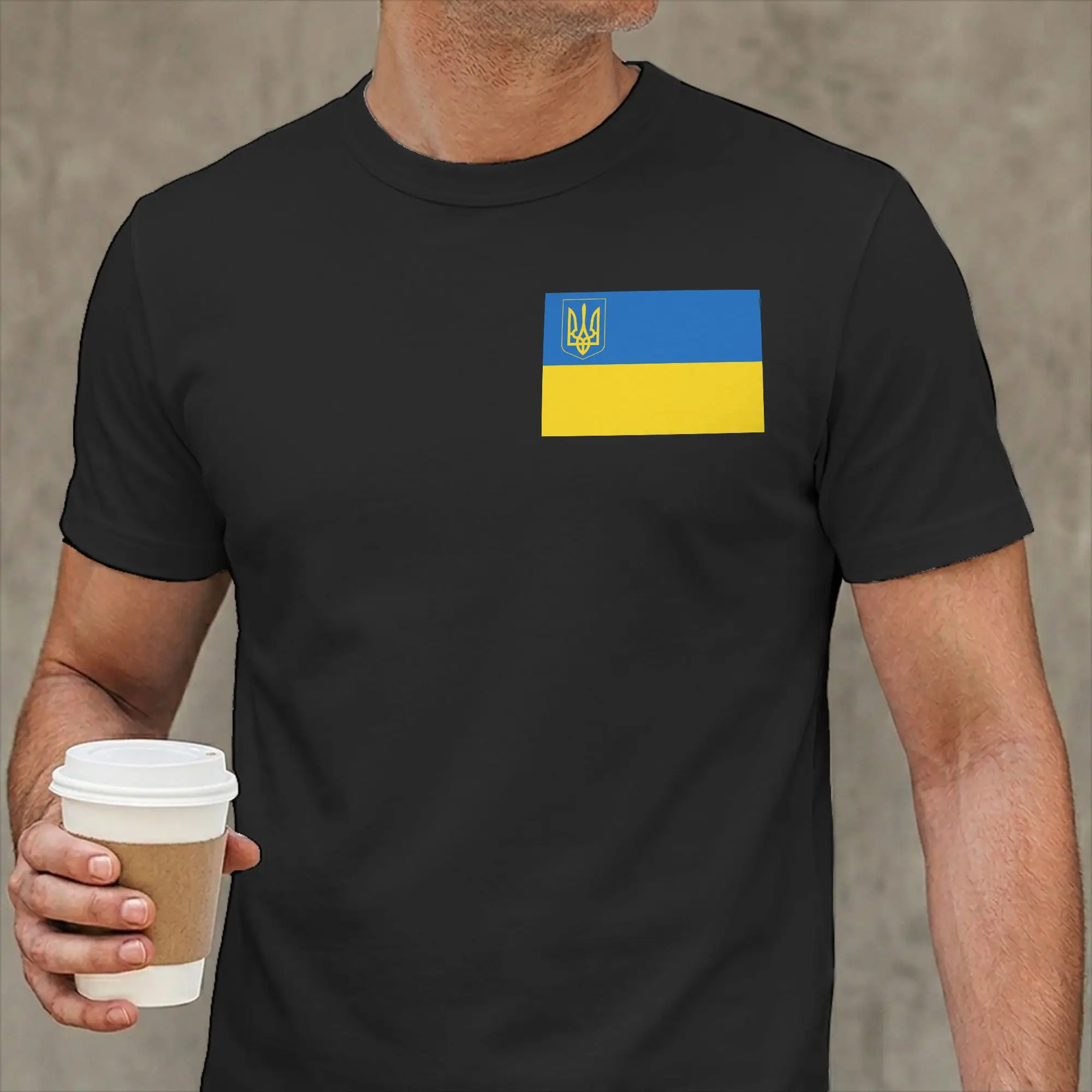 Men's Ukraine Presidential Flag T Shirt Ukrainian Pure Cotton Tops Novelty Short Sleeve Crew Neck Tees 4XL 5XL T-Shirt