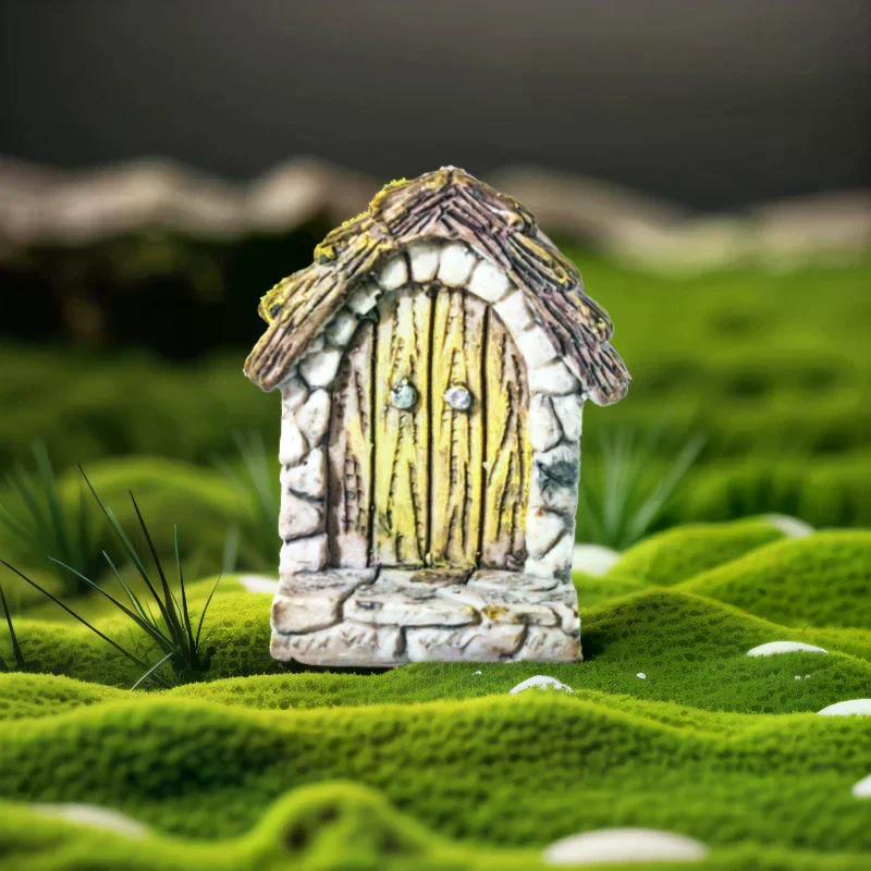 3Pcs Small Wood Door Picture Frame Accessories Rustic Resin Crafts Mini Landscape Naments Home Decor Tree Stump Decorations