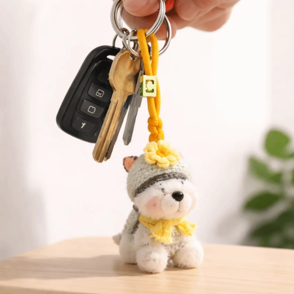 Kawaii Cartoon Puppy Bag Charm Multifunctional Fluffy Cartoon Keychain High-quality Bag Accessories Gift