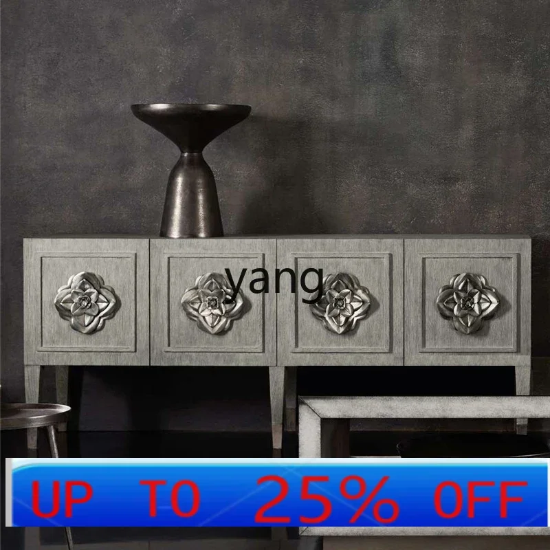 CX solid wood household wine cabinet integrated European log door living room TV cabinet