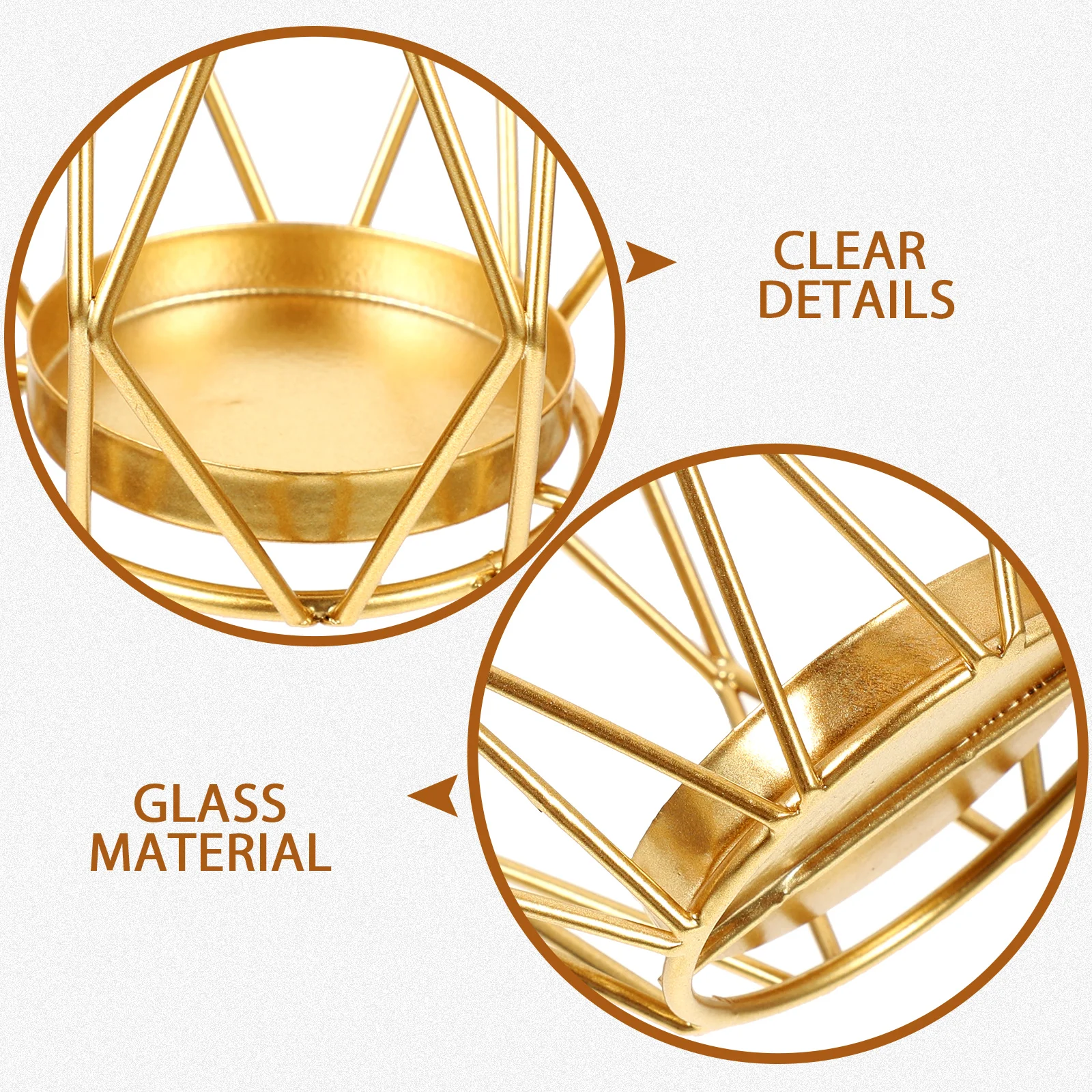 

Golden Geometric Iron Holder Metal Tealight Stand Wedding Home Decor Table Centerpiece Desktop Candlestick