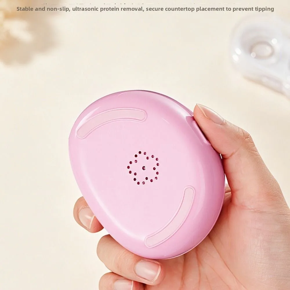 Electric Ultrasonic Contact Lens Cleaner Portable Rechargeable Contact Lens Cleaning Machine Protein Removal Fully Automatic