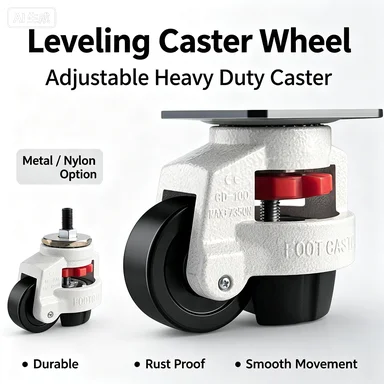 Heavy Duty Leveling Caster 40F 60F 80F 100F Threaded Stem Swivel Caster with Brake Industrial Equipment Support Wheel Hardware