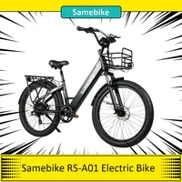 Samebike RS-A01 Electric Bike 750W Motor 48V 14Ah Battery   26*3'' Fat Tires E-bike 35km/h Max Speed with Rear Rack Color LCD