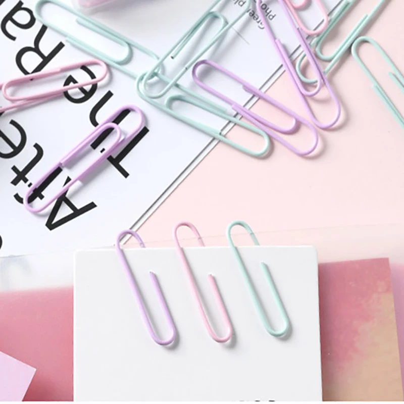 50Pcs 28mm Metal Paperclips Documents Bookmarks Index Page Paper Binder File Clips School Office Supplies Stationery Accessories