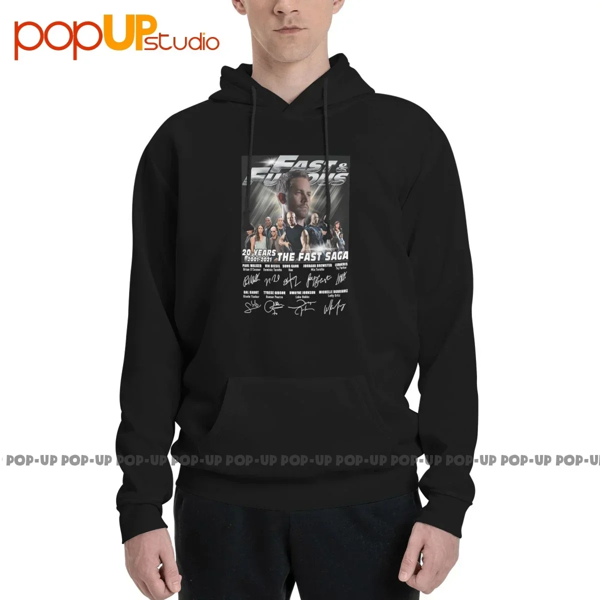 Paul Walker With Fast And Furious Movie Characters 20 Years Hoodie Sweatshirts Hoodies Pop Hipster