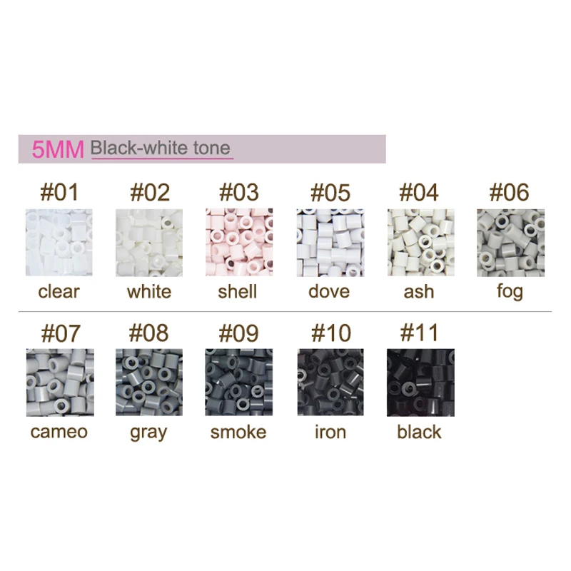 Grey Color 5mm 1000PCS YantJouet Hama Beads for Kids Iron Fuse Beads Diy Puzzles Pixel Art Gift Children Toy