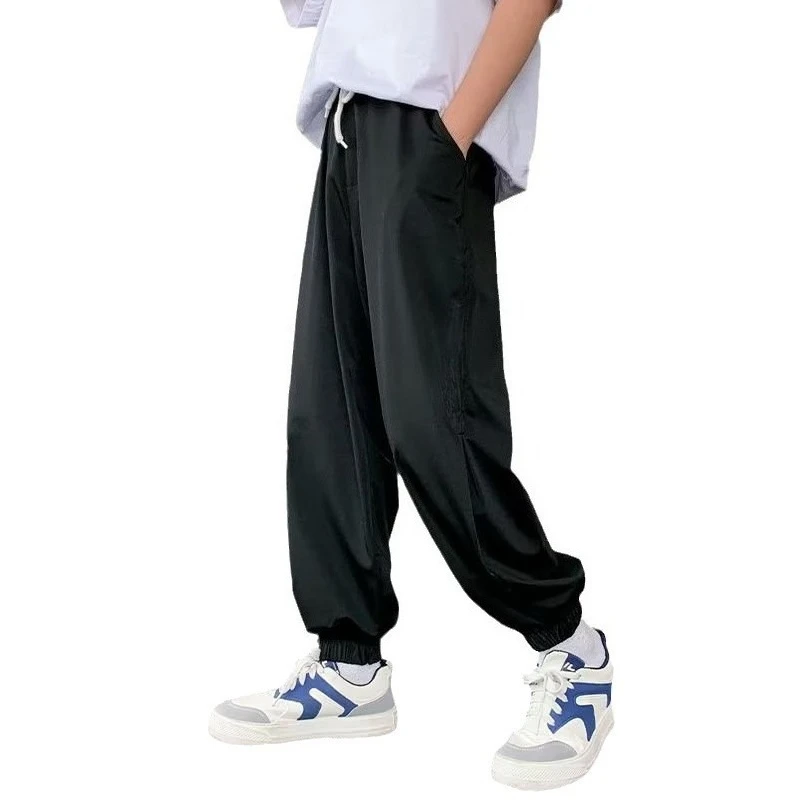 

2026 Boys‘ Ice Silk Quick-Dry Mosquito Pants, Summer Thin Loose Fit Cargo Trousers for Big Kids Breathable New Arrival