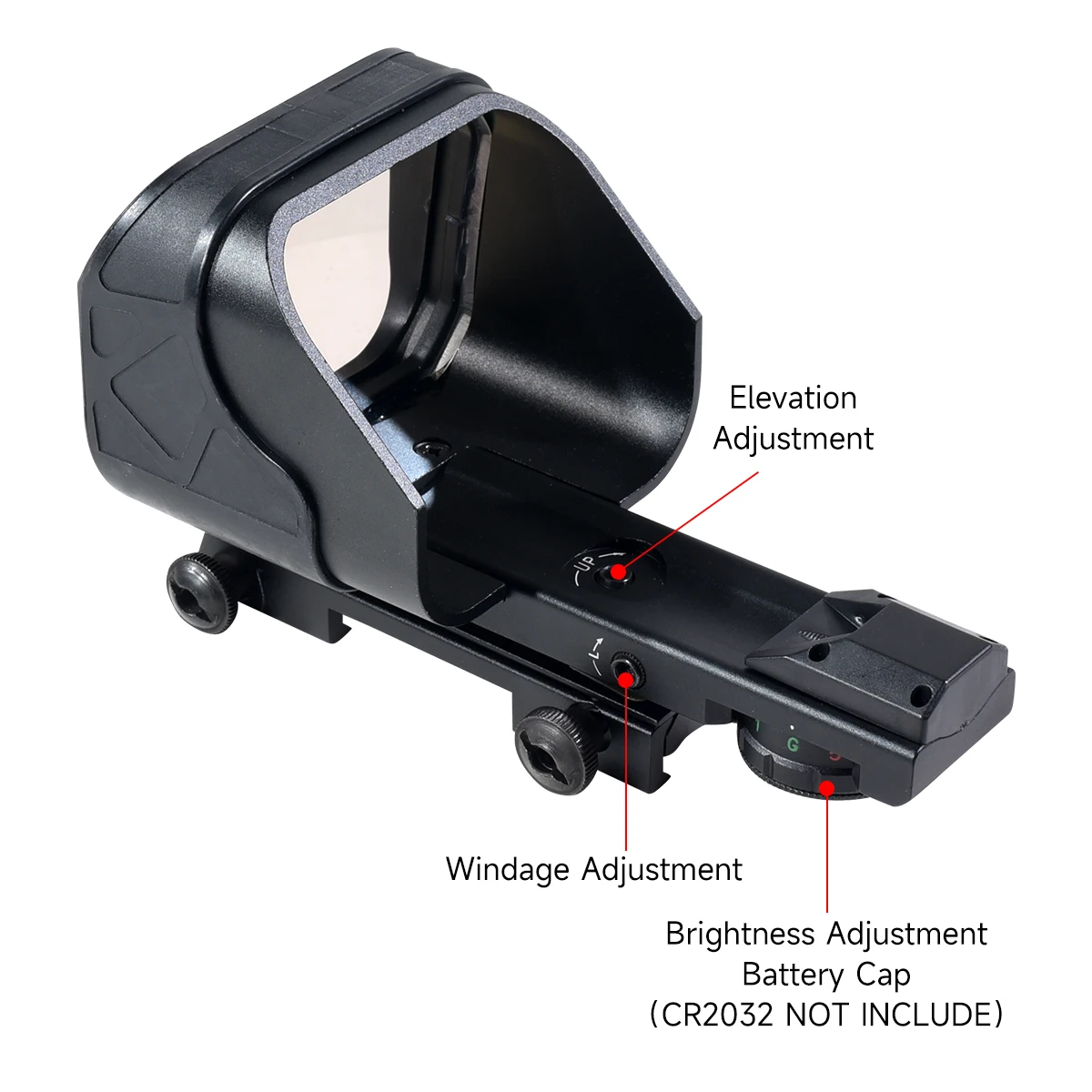 Tactical Wide Angle Internal Red Green Dot Holographic Sight Waterproof & Shockproof Clear View Fit 20mm Hunting Riflescope