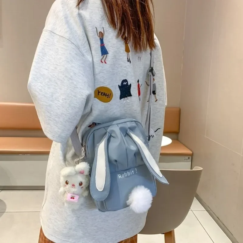 2024 New Kawaii Bag for Women Chic Long Ears Rabbit Crossbody Bag Girls All Match Cute Cartoon Bunny Doll Shoulder Bag сумки