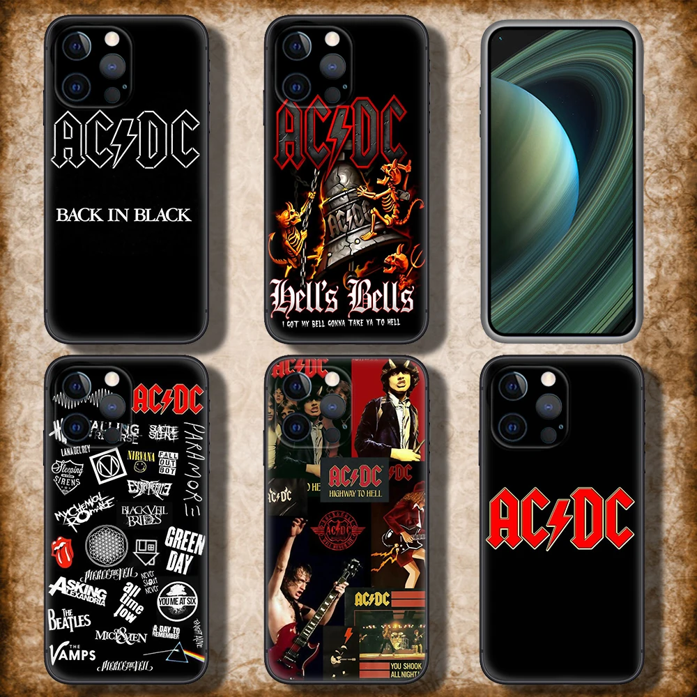 Мягкий силиконовый чехол 1VTY ac dc hells bells Для iPhone 15 14 Plus 13 12 11 X XS XR Pro Max Mini 8 7 Plus