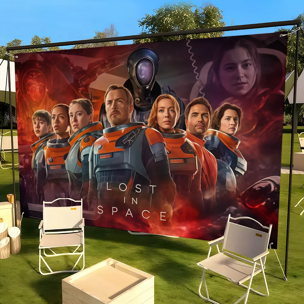 فيلم L-Lost in S-Space العلم مناسب لغرفة النوم في الهواء الطلق هدية ديكور الحفلات نزهة التخييم #5