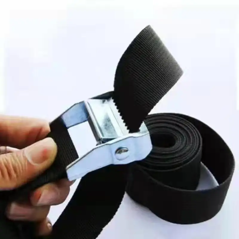 New 6M*25mm Black Tie Down Strap Strong Ratchet Belt Luggage Bag Cargo Lashing With Metal Buckle Dropshipping