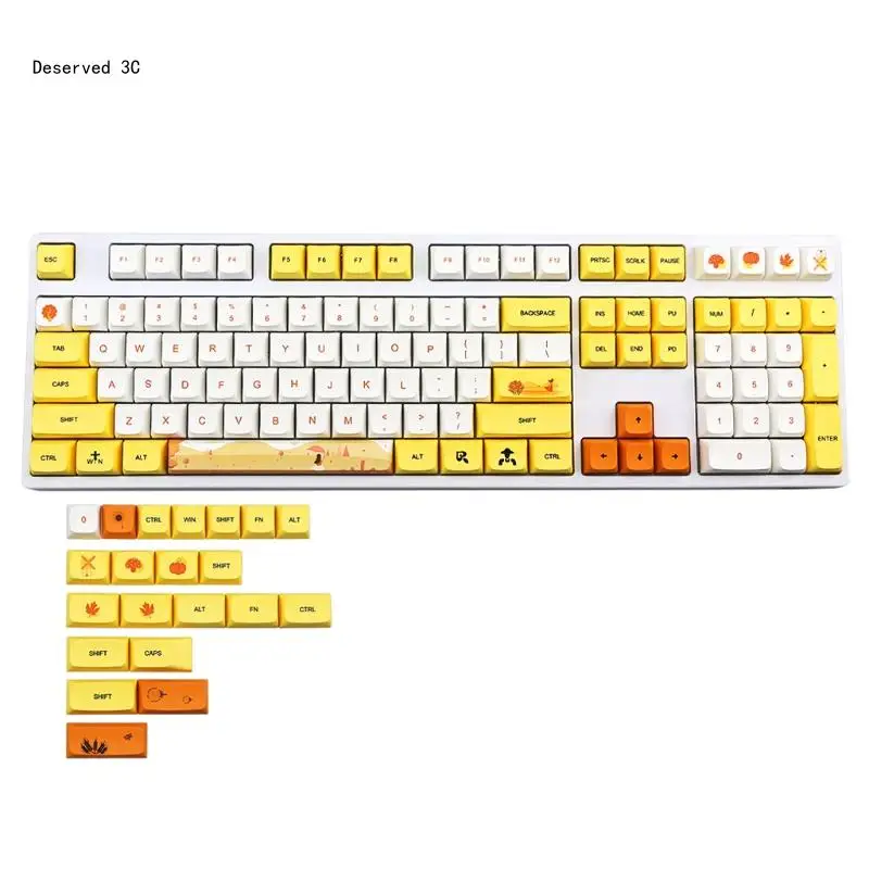 Autumn 129 Keys XDA PBT Keycaps DYE Sublimation 2.25U 2U 1.75U GH60 GK61