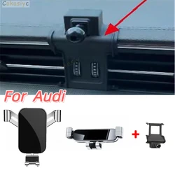 1Lot ABS Plastic For 2019-2023 Audi A6 C8 Special Car Phone Holder Fixed Bracket Stand Mobile Gravity Linkage