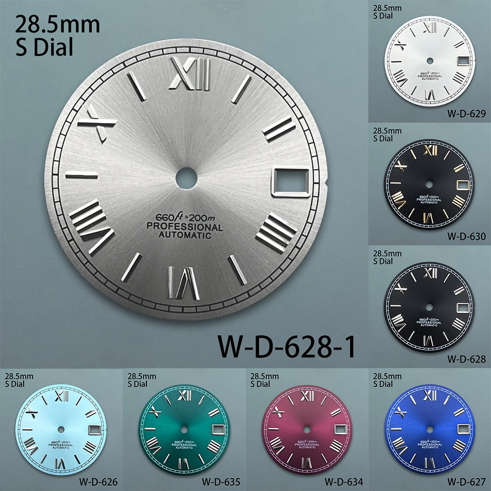 28.5mm S Logo Rome Sunburst Dial Fit NH35/NH36/4R/7S Japan Movement High Quality Sunray Dial Watch Modification Accessories