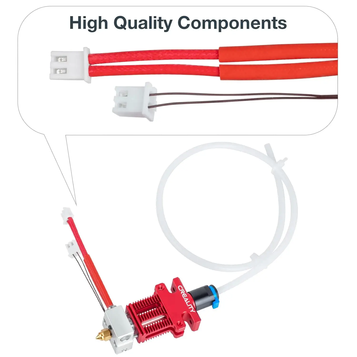 Creality Offizielles CR6 SE Hotend-Extruder-Kit, mit Hot-End-Kit mit PTFE-Schlauch, Wärmeblock, 0,4-mm-Düse und Silikonsocke für CR – Detail 2