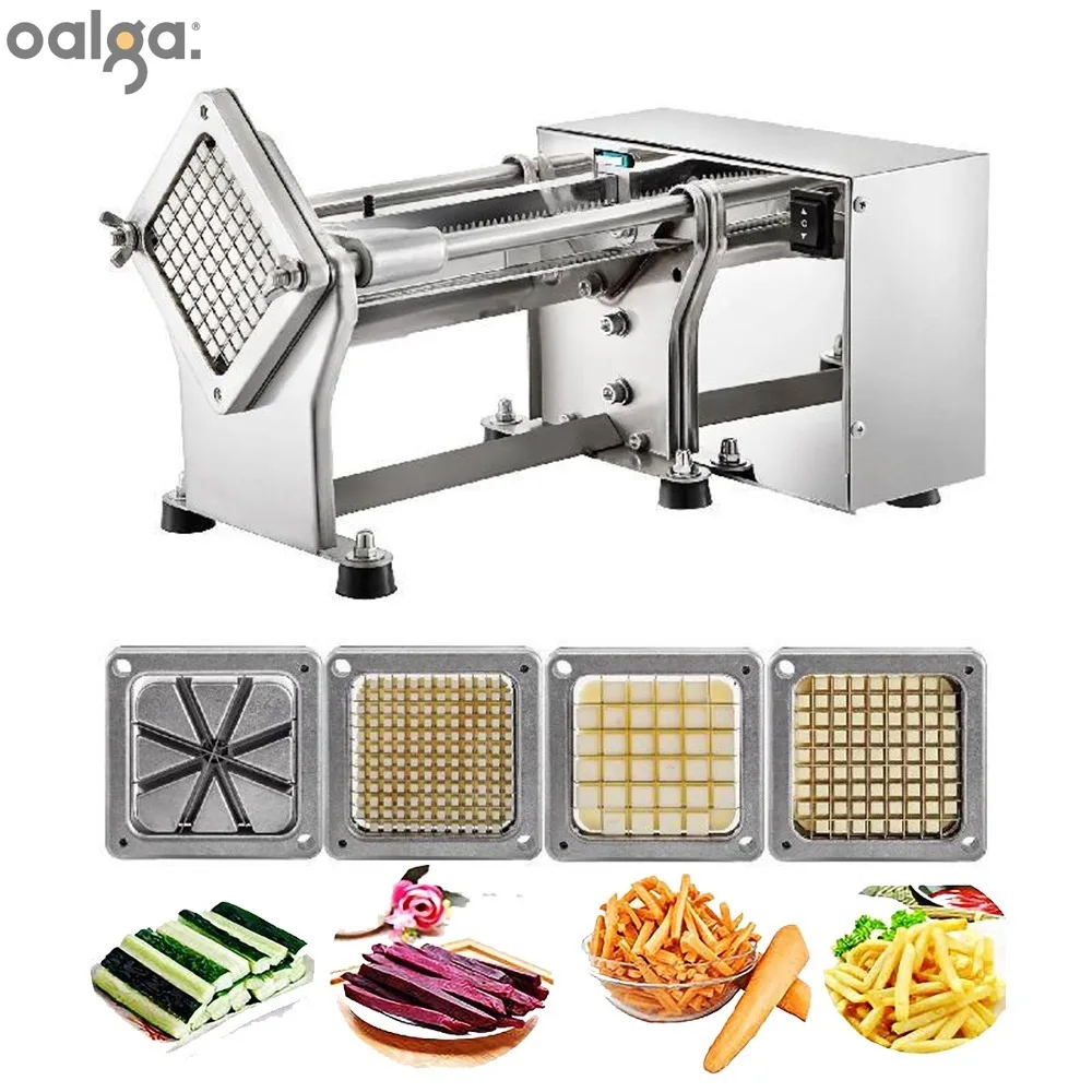 Electric Vegetable Cutter Horizonal Fruit Silcer 4 Replaceable Blades Stainless Steel Food Appliances Manual French Fry Cutters