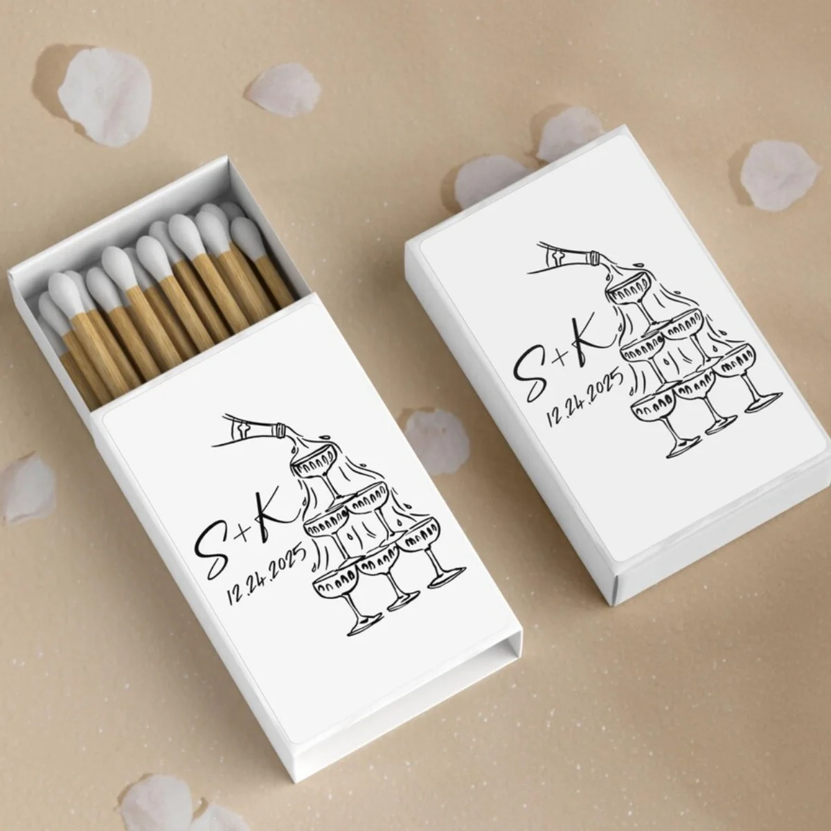 

Свадебные спички на заказ, персонализированные спички с башней шампанского, свадебная коробка для спичек с монограммой, подарки для спичек на помолвку, оптом мы