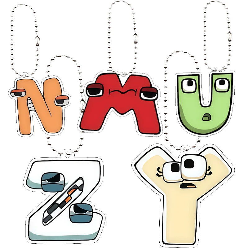 Llavero Acrílico Creativo con Letras del Alfabeto de Anime, 26 Letras, para Mujeres y Hombres, Accesorio para Bolsos, Colgante para Coche, Regalos