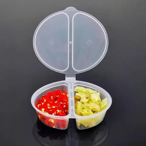 땅콩 버터 또는 조미료용 스낵 소스 용기, 누수 없는 좋은 밀봉 용기, 2 칸 Best5