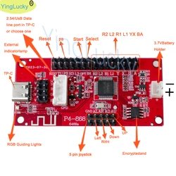 Joystick codificador placa PCB USB Arcade Zero Delay controlador a PC PS3 PS4 un reproductor inalámbrico Bluetooth con batería