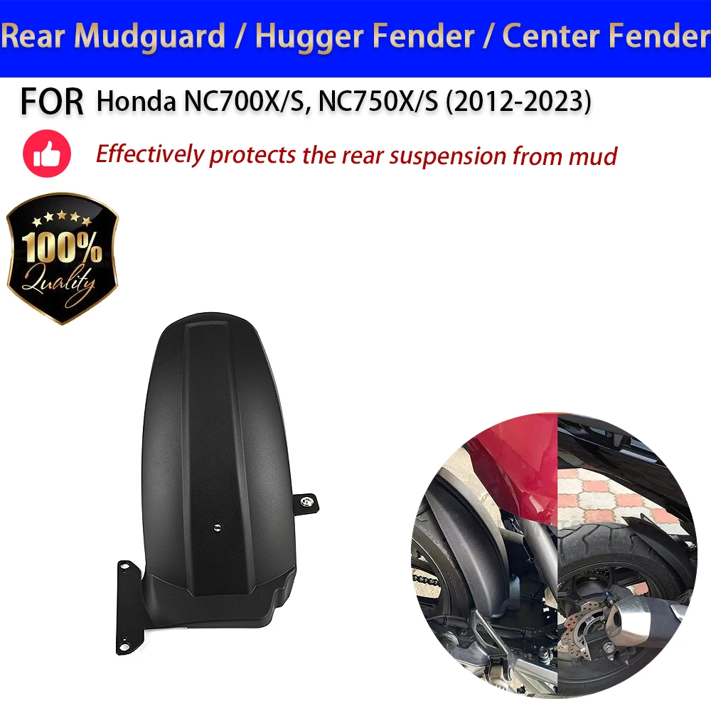 For Honda NC700X NC750X Rear Mudguard Center Fender Hugger 2012-2023 No-Drill Accesorios Moto