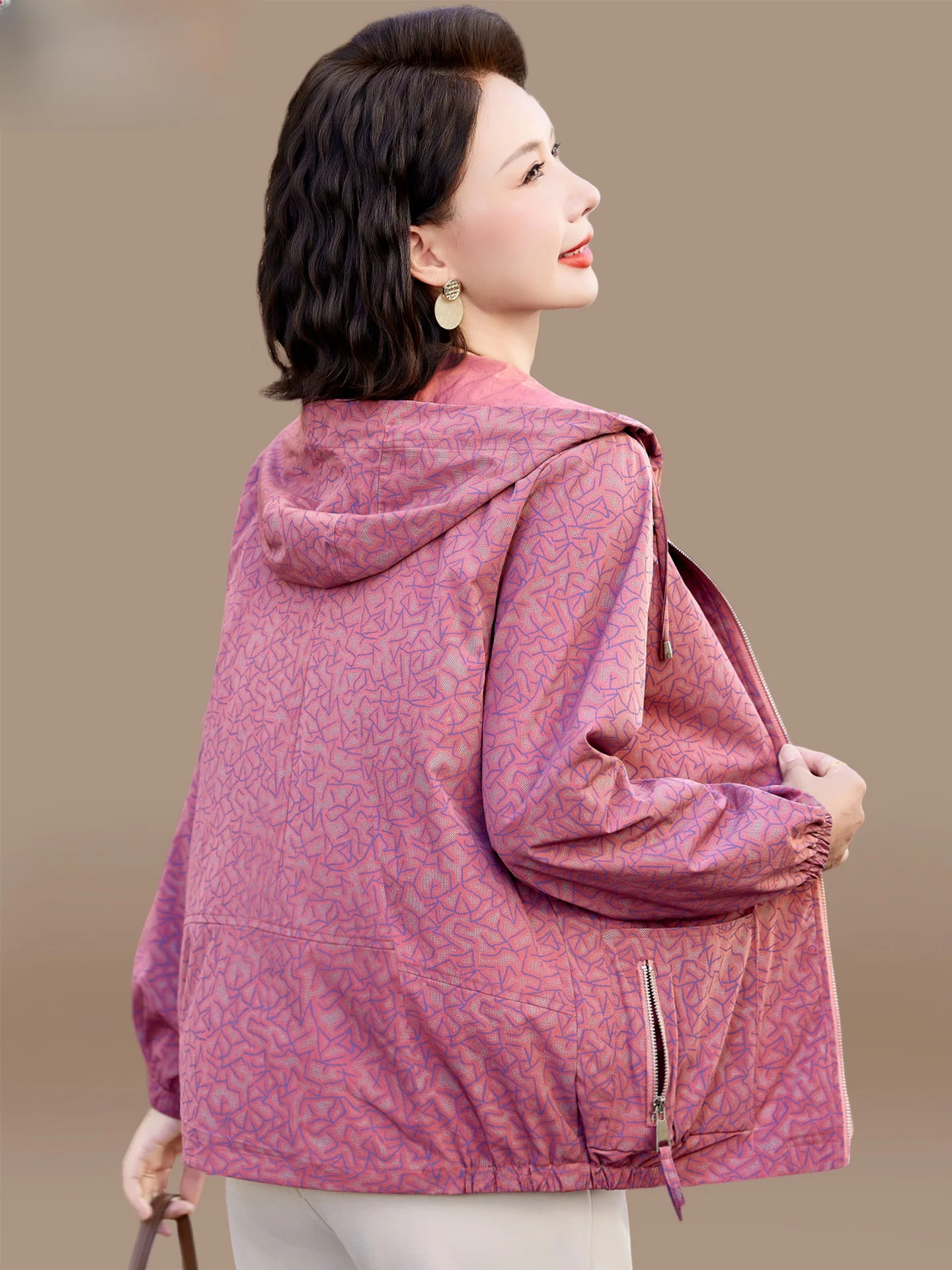 

Young Mom Casual ort Autumn Outerwear Korean Sle Commute Windbreaker Jaet for Middle-Aged And ly Women