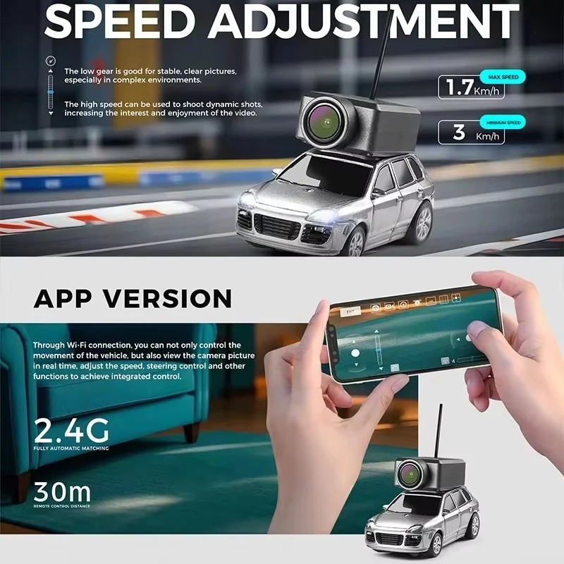 Nowy mini samochód RC 2025 New 6401 1/64 FPV First Person View 2.4GHz z żyroskopem i kamerą, zabawka wyścigowa dla dzieci