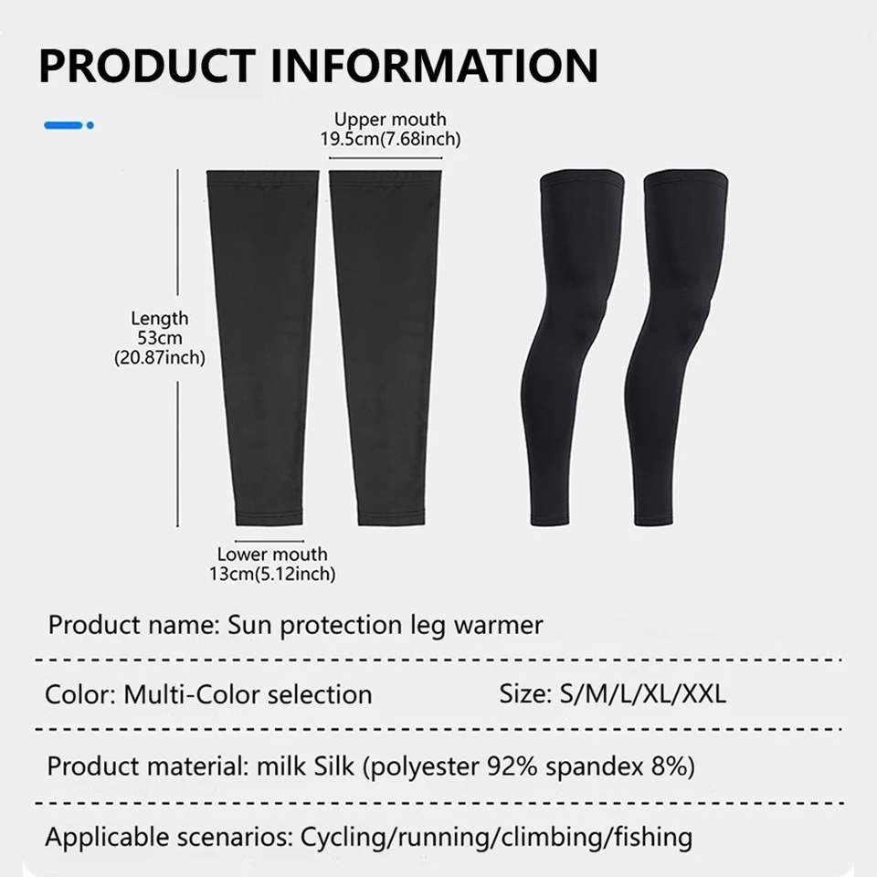 LOOGDEEL 1PCS New Outdoor Sports Leggings Running Basketball UV Protection Cycling Leg Men Women Compression Sleeves