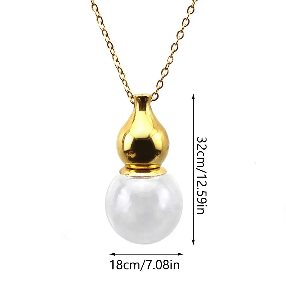 Gold Silver Gourd Glass Vial Necklace Cucurbit Keepsake Wishing Bottle Pendant Essential Oil Diffuser Gift Pet Ash Urn Pendant