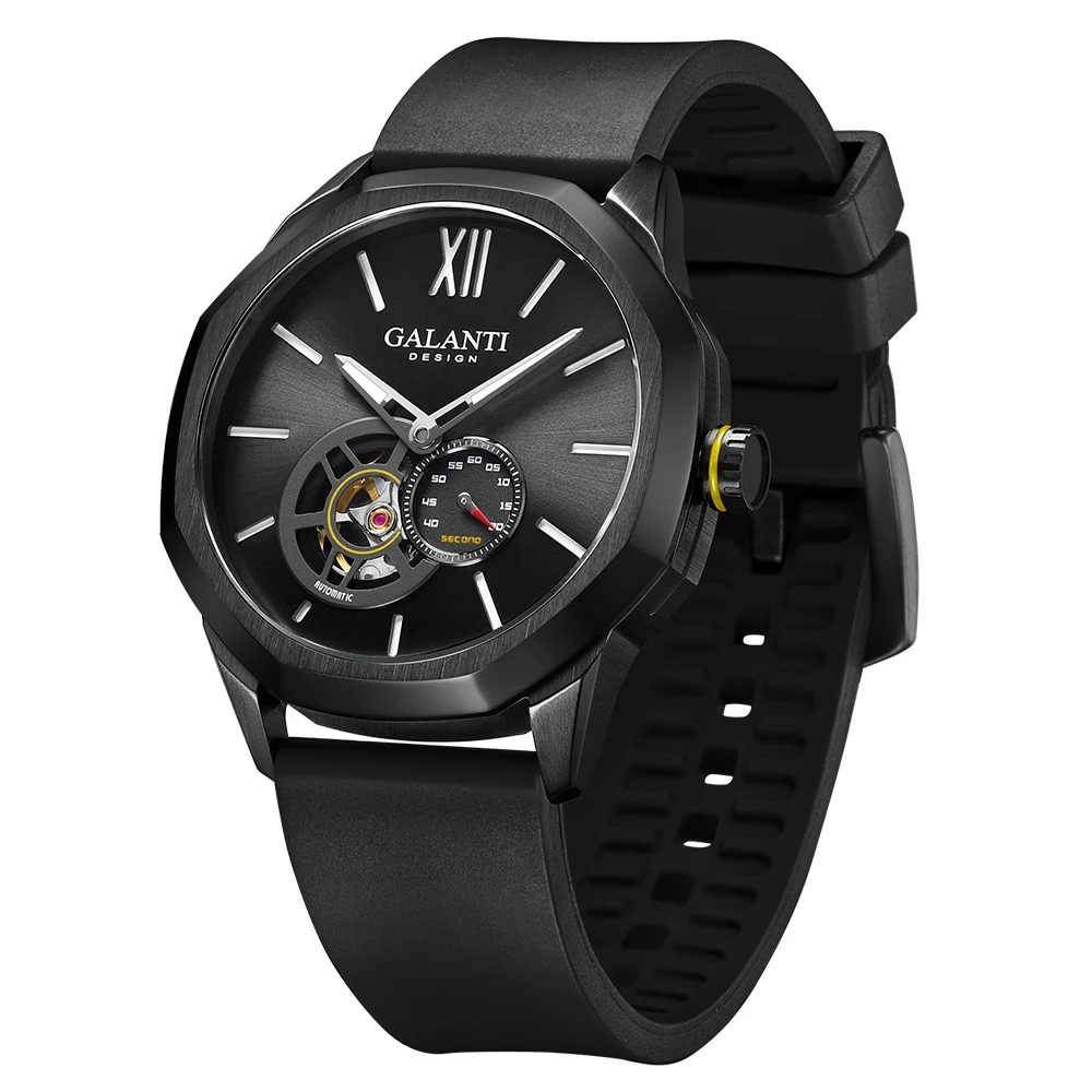 

CADISEN 2021 Men's Mechanical Watches MIYOTA 82S5 Tourbillon Hollow Out Male Watch Luxury Rubber Strap Luminous Watch For Men