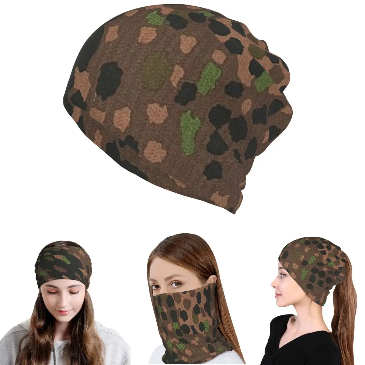 Splintertarn Deutsche WW2 Tarnmuster Armee Militär Camo Bandana Halstuch Maske Schal Gesichtsmaske Mütze für Männer Frauen Winter