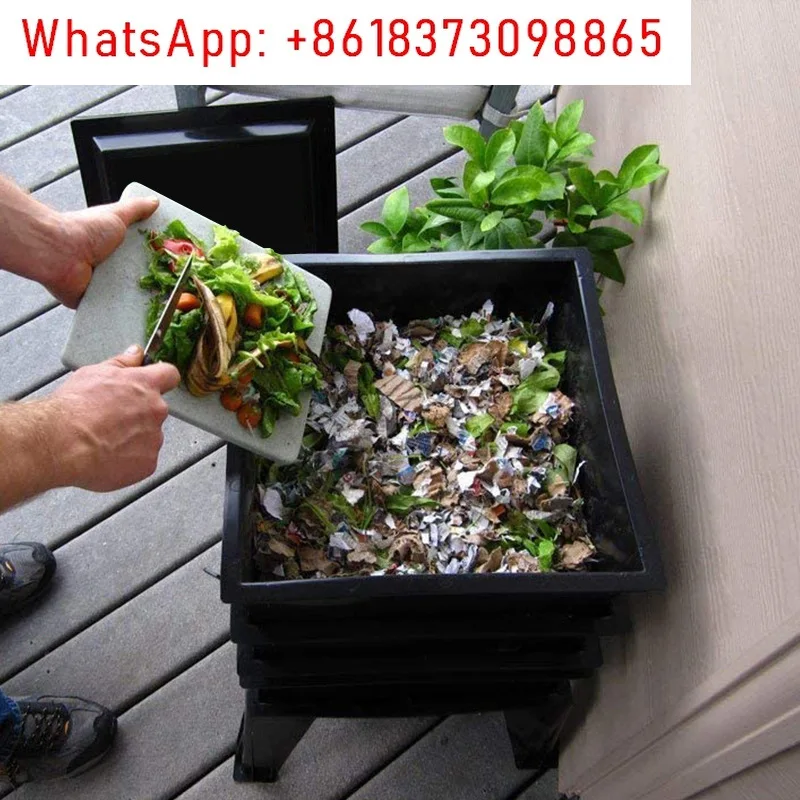 Earthworm compost box tower food waste homemade fertilizer worm breeding box environmentally friendly compost green plants