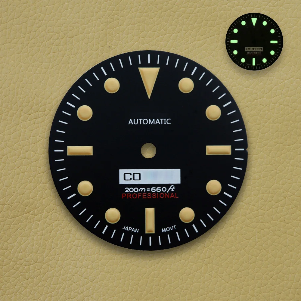 28.5mm dial Green Luminous Retro dial S Logo dial suitable for NH35 NH36 movement watch accessories repair Modification tools