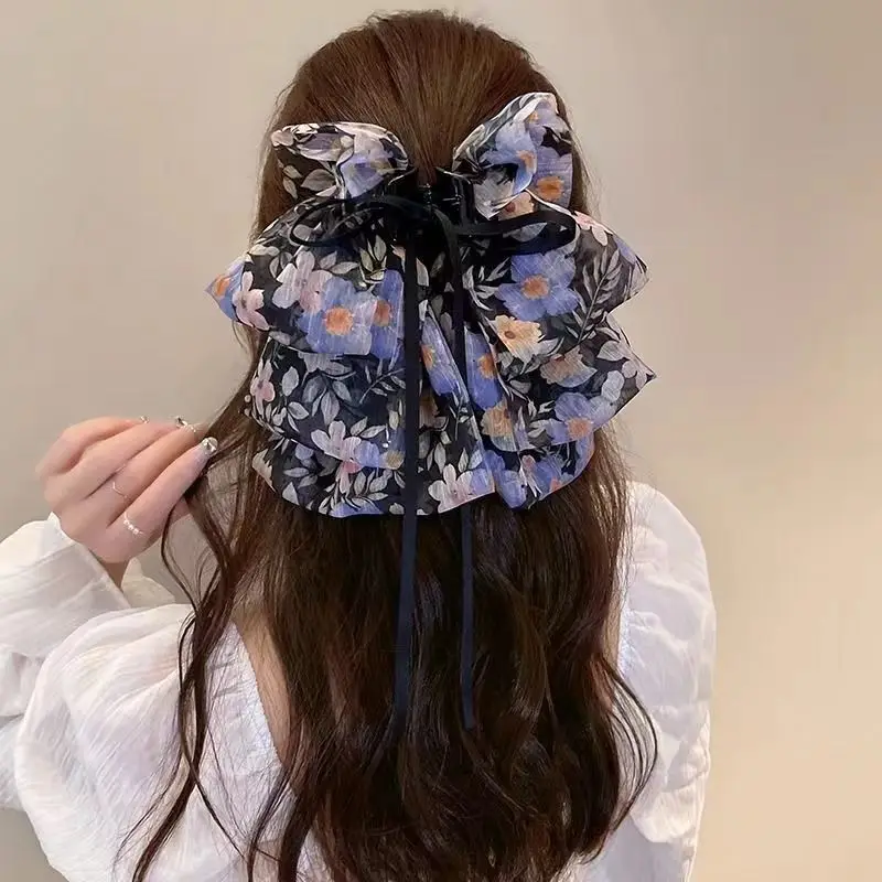 2025 1PC Lace Oversized Hair Scrunchies Large Size Hollow Out Elastic Hair Bands Ponytail Holder Elegant Tie For Girl Women