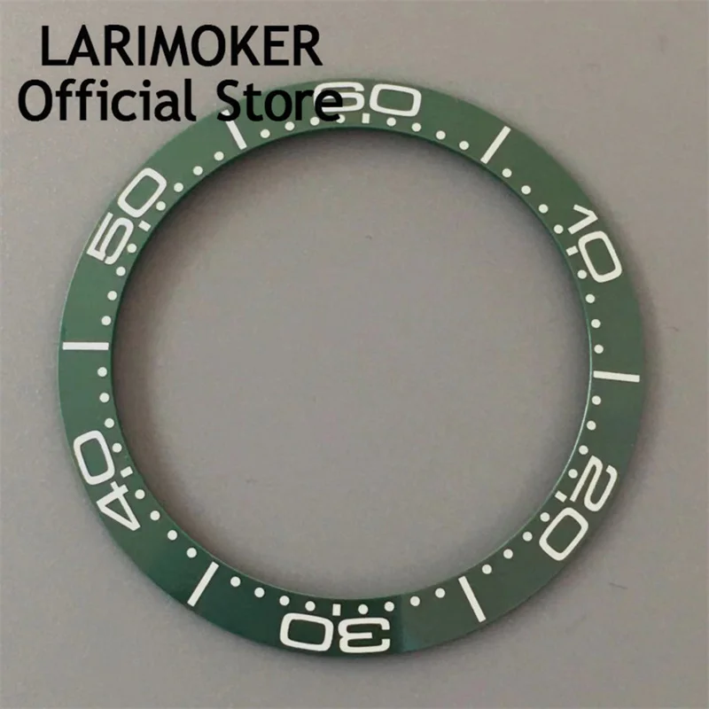 LARIMOKER 38mm super blue green luminous ceramic bezel insert fit 40mm watch case