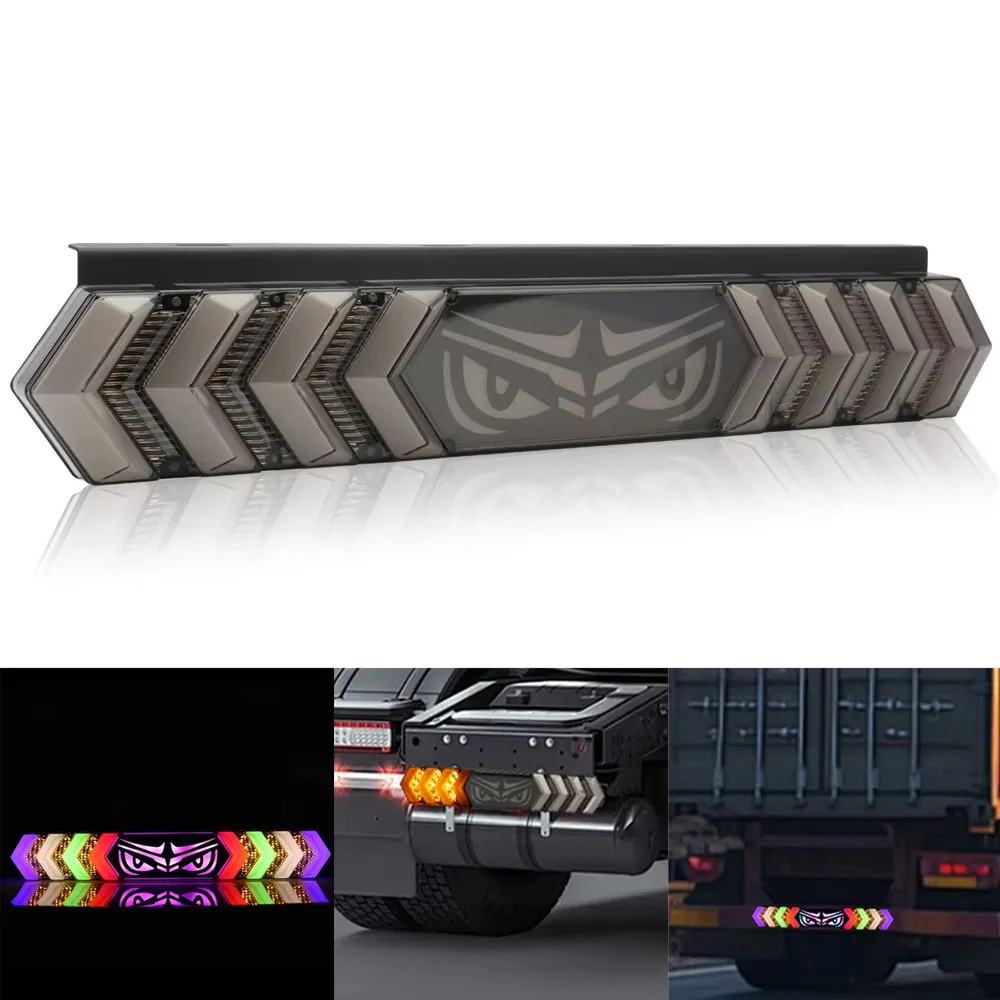 

12V 24V Truck Tail Lights RGB Colorful Driving Lights Turn Signal Lights LED Brake Flashing Warning Lights Devil's Eye Lamp 46CM