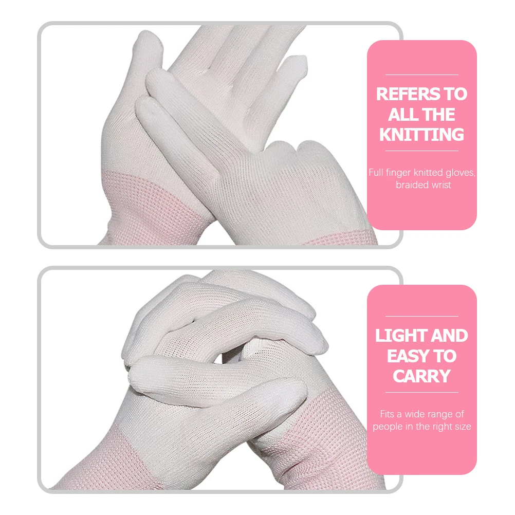 

12 Pairs Anti-static Protective Gloves Work for Electronic Nylon Non-slip Safety