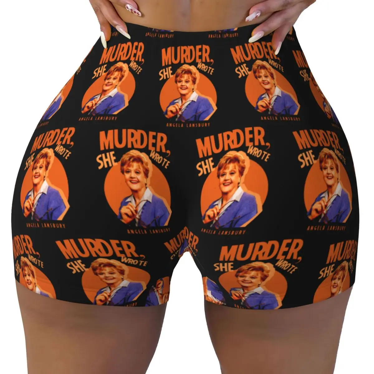 กางเกงขาสั้นออกกำลังกายสำหรับผู้หญิง ลาย Custom Murder She Wrote เหมาะสำหรับวิ่ง ฟิตเนส วอลเลย์บอล ปั่นจักรยาน โยคะ