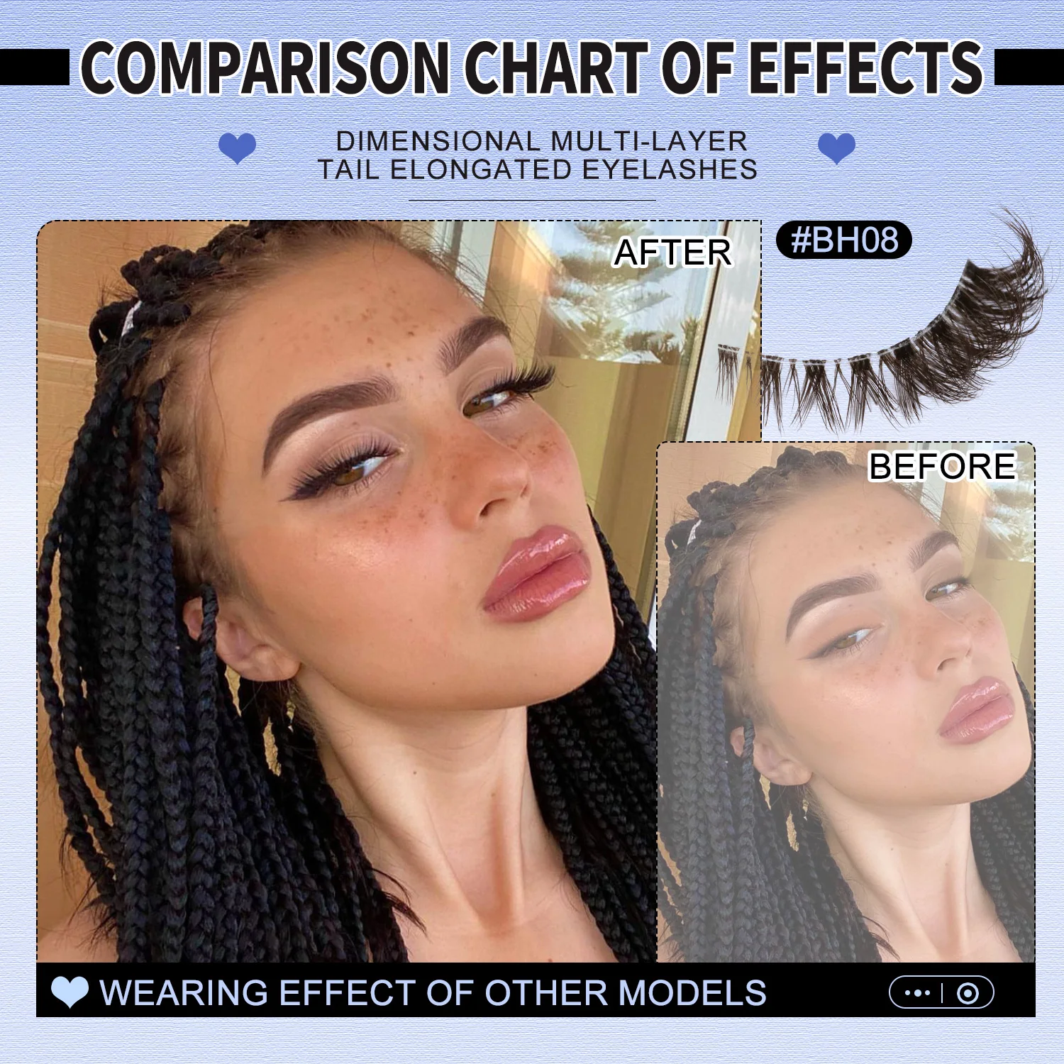 VELTRINAY キャットアイまつげ つけまつげ ブラウンまつげ クリアバンドつけまつげ フェイクミンク ふわふわまつげ メイクアップ