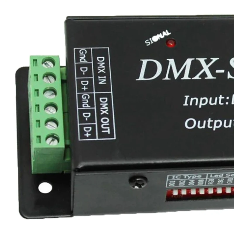 Controlador LED de señal DMX200 SPI DMX a decodificador para 2801 6803 2812 2811 cinta de luz de tira DC5V 12V 24V, mano de obra fina