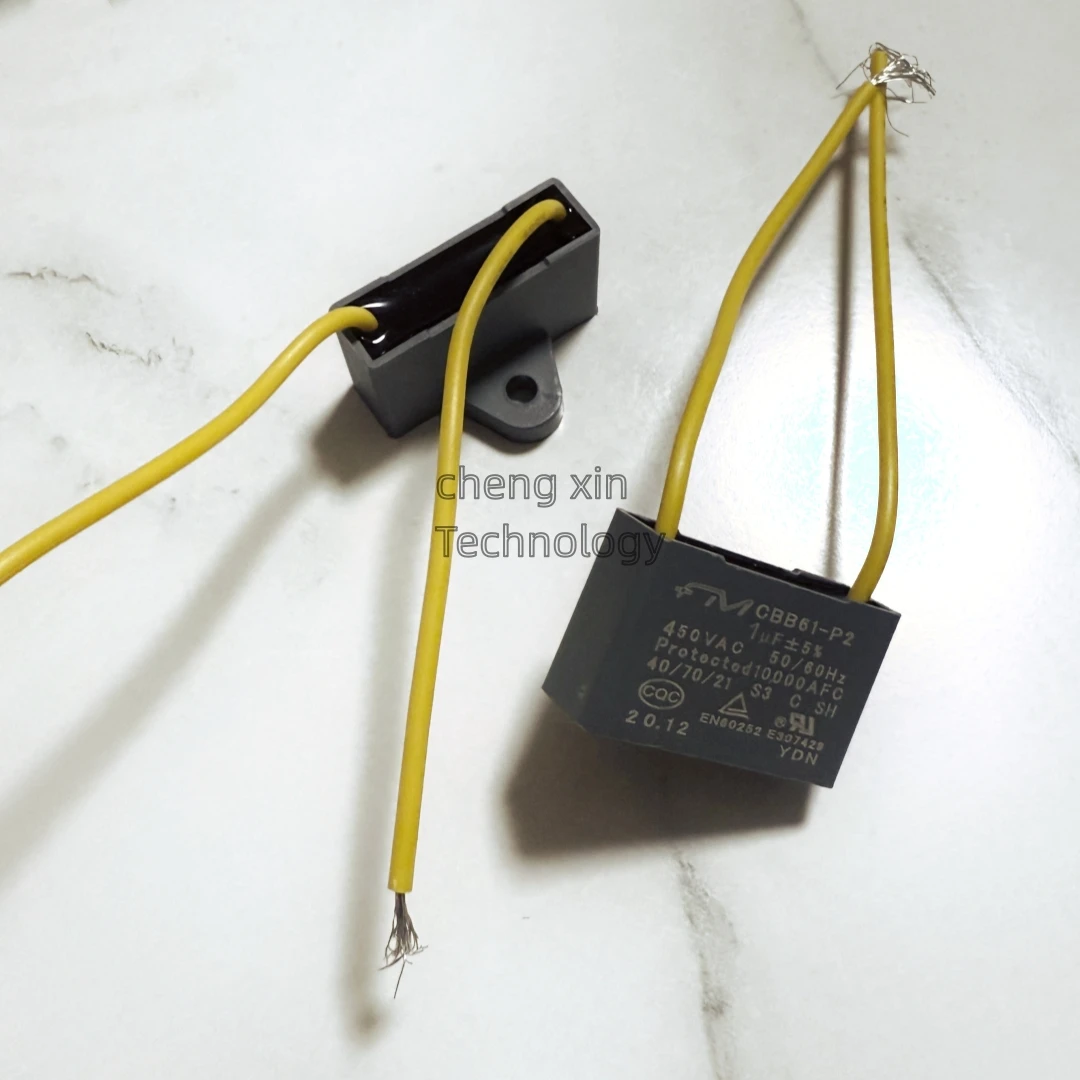 5PCS/LOT CBB61 1UF 450V fan starting capacitor  ceiling fan range hood Hood operation capacitance air blower CBB61-1UF-400V 500v
