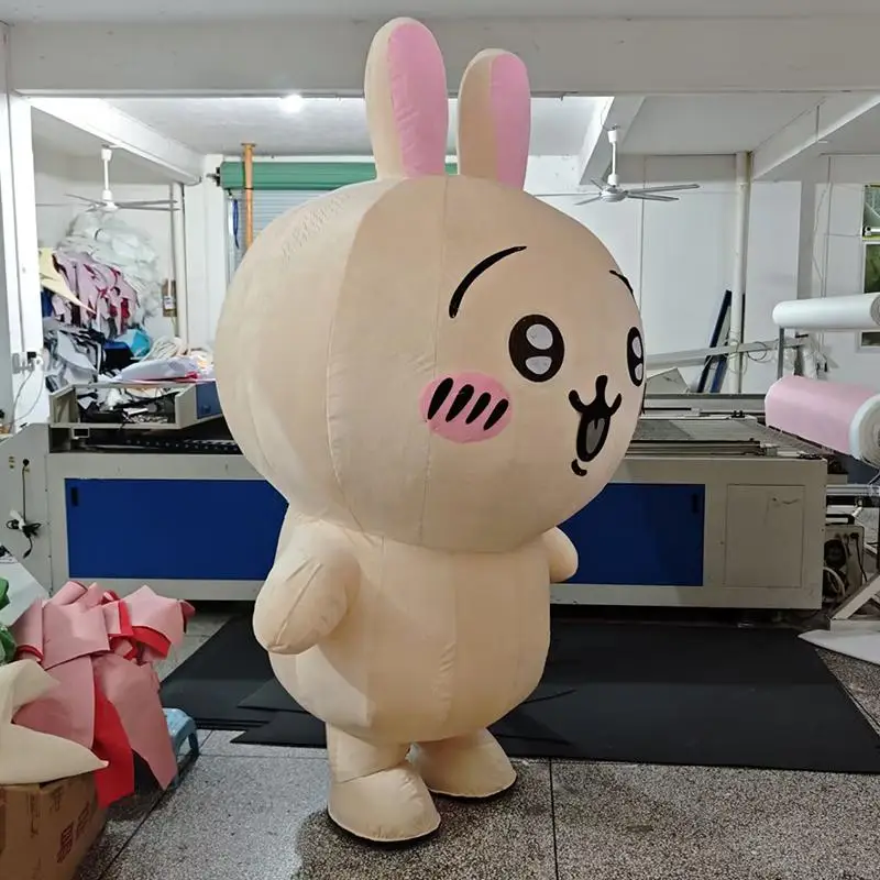 Nadmuchiwany kostium maskotka Usagi królik Halloween futrzany garnitur boże narodzenie występ komercyjny Cosplay bez baterii