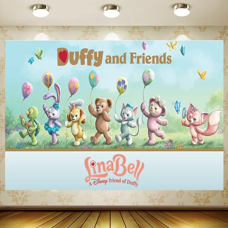 StellaLou,Duffy Background Birthday Party Supplies Decoration Customize game Backdrop Shower Banner Kid Faovr Room Decor